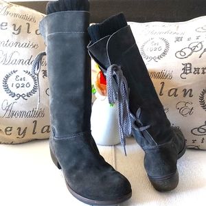 FLY LONDON boots suede leather  tall gray